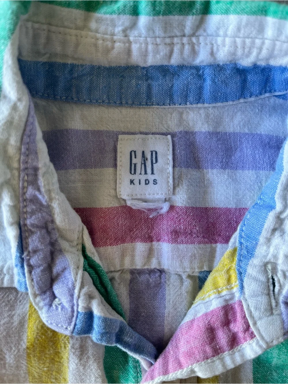 GAP Kids Multicolor Vertical‎ Stripe Button-Down Shirt